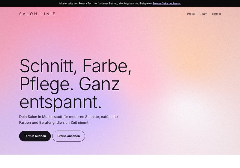 Musterseite für einen Friseursalon